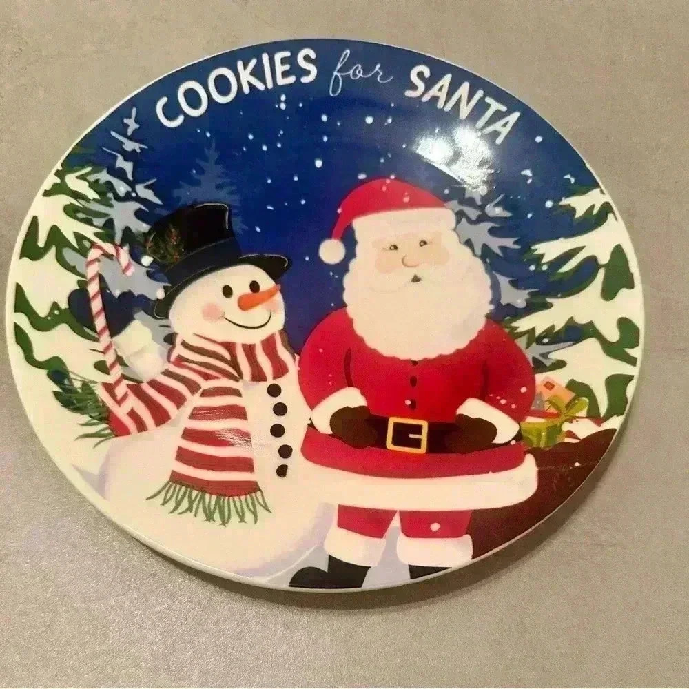 Royal Norfolk~ Cookies for Santa 8” Plate NEW Stoneware NICE!